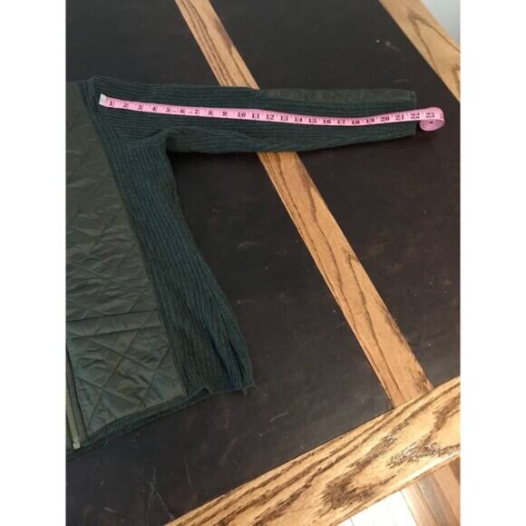 Barbour Ladies Quilt Full Zip Long Green Sweater/Jacket - Size 12 - Picture 8 of 12